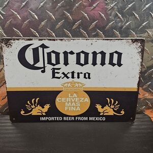Corona Extra Wall Art in Black, White, and Gold